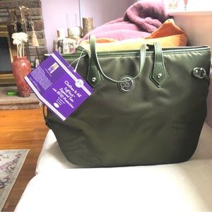 JOY army green Travel Tote Tuff-Tech with RFID Protection NWT